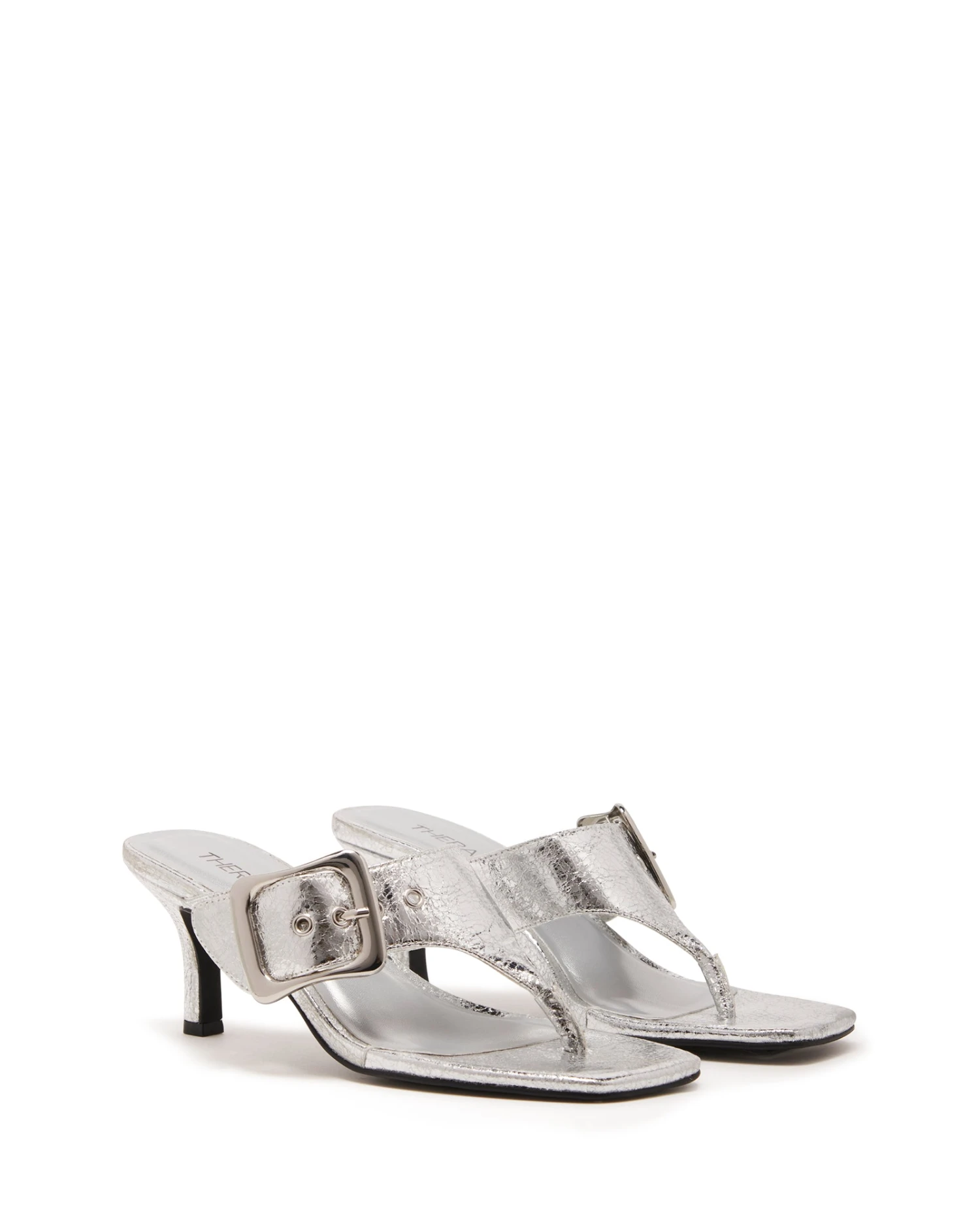 Jade Thong Heel Silver Cracked Metallic 3 Jade Thong Heel Silver Cracked Metallic
