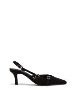 Juicy Slingback Pump Black Microsuede