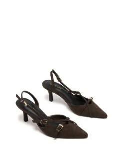 Juicy Slingback Pump Chocolate Microsuede