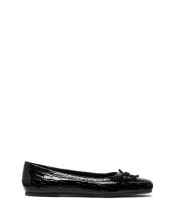 Laine Ballet Flat Black Croc