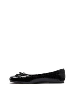 Laine Ballet Flat Black Croc 11 Laine Ballet Flat Black Croc -THERAPY SHOES LAINE BLACK CROC PU SIDE2 INTERIOR