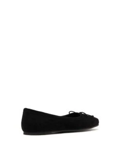 Laine Ballet Flat Black Suede -THERAPY SHOES LAINE BLACK MICROSUEDE BACK ANGLE