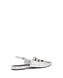 Lisst Slingback Flat Silver Cracked Metallic -THERAPY SHOES LISST SILVERCRACKEDMETALLICPU BACKANGLE