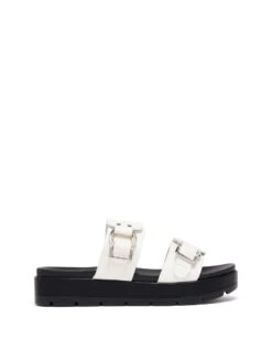Litmus Flatform Sandals White