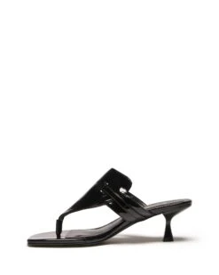 Locked Thong Heel Black Patent 9 Locked Thong Heel Black Patent -THERAPY SHOES LOCKED BLACK PATENT PU SIDE2