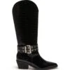 Maiden Cowboy Boot Black Patent Croc -THERAPY SHOES MAIDEN BLACK CROC PU SIDE