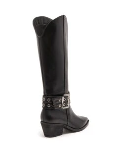 Maiden Cowboy Boot Black -THERAPY SHOES MAIDEN BLACK TEXTURED PU BACK