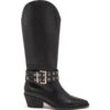 Maiden Cowboy Boot Black 2 Maiden Cowboy Boot Black -THERAPY SHOES MAIDEN BLACK TEXTURED PU SIDE