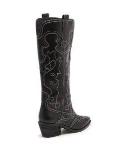 Malvin Cowboy Boot Black Smooth 8 Malvin Cowboy Boot Black Smooth -THERAPY SHOES MALVIN BLACK SMOOTH PU BACK