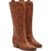 Malvin Cowboy Boot Tan Burnished 2 Malvin Cowboy Boot Tan Burnished -THERAPY SHOES MALVIN TAN BURNISHED PU PAIR