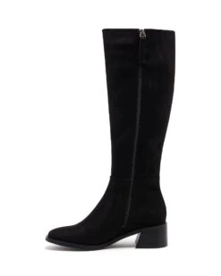 Neva Tall Boot Black Suede 9 Neva Tall Boot Black Suede -THERAPY SHOES NEVA BLACK FAUX SUEDE SIDE2