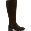 Neva Tall Boot Chocolate Suede 2 Neva Tall Boot Chocolate Suede -THERAPY SHOES NEVA CHOCOLATE FAUX SUEDE SIDE