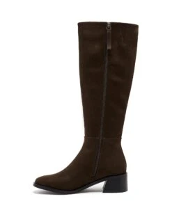 Neva Tall Boot Chocolate Suede 9 Neva Tall Boot Chocolate Suede -THERAPY SHOES NEVA CHOCOLATE FAUX SUEDE SIDE2