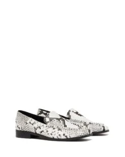 Nova Loafer Black/White Snake -THERAPY SHOES NOVA BLACKWHITESNAKEPU TOEANGLE