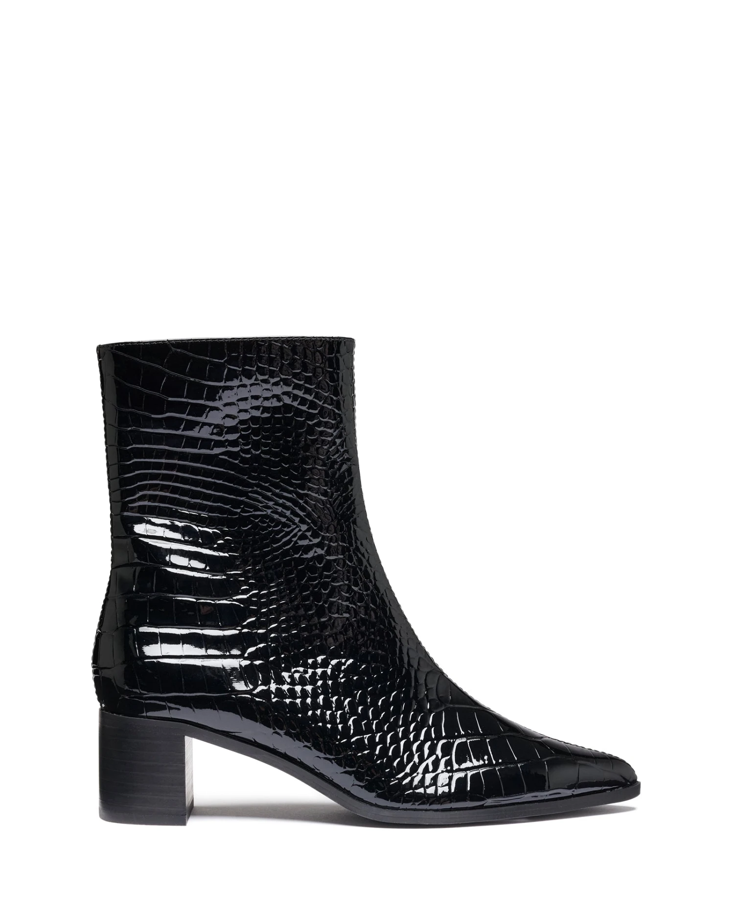 Paige Ankle Boot Black Patent Croc 3 Paige Ankle Boot Black Patent Croc