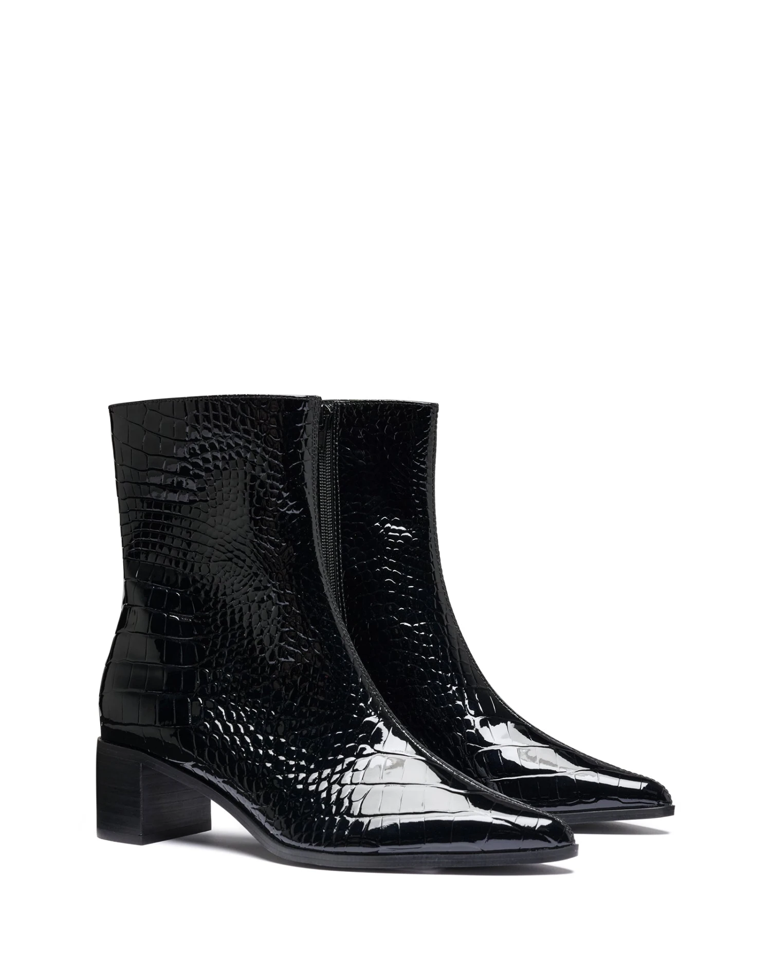 Paige Ankle Boot Black Patent Croc 4 Paige Ankle Boot Black Patent Croc - Image 2