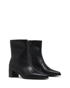 Paige Ankle Boot Black Smooth 8 Paige Ankle Boot Black Smooth -THERAPY SHOES PAIGE BLACK SMOOTH PU TOE ANGLE