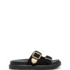 Paxton Sandal Black Microsuede 1 Paxton Sandal Black Microsuede -THERAPY SHOES PAXTON BLACKSUEDE SIDE