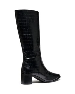 Penny Tall Boot Black Croc 10 Penny Tall Boot Black Croc -THERAPY SHOES PENNY BLACKCROCPU BACKANGLE