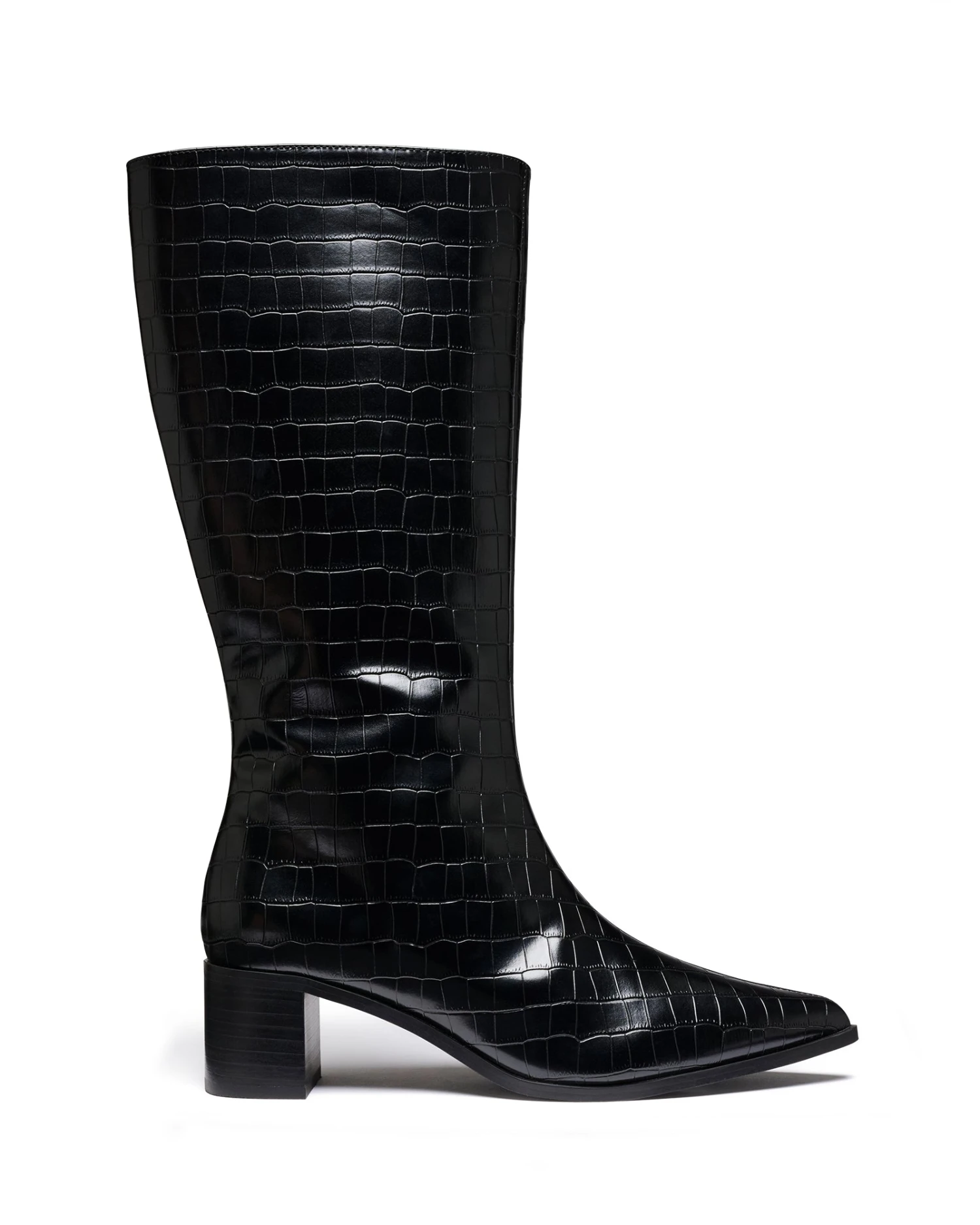 Penny Tall Boot Black Croc 3 Penny Tall Boot Black Croc