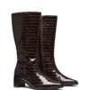 Penny Tall Boot Chocolate Croc 1 Penny Tall Boot Chocolate Croc -THERAPY SHOES PENNY CHOCOLATECROCPU TOEANGLE
