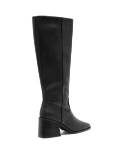 Quinn Tall Boot Black Smooth 8 Quinn Tall Boot Black Smooth -THERAPY SHOES QUINN BLACKSMOOTHPU BACKANGLE