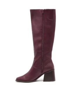 Quinn Tall Boot Bordeaux Smooth -THERAPY SHOES QUINN BORDEAUXSMOOTHPU SIDE2 INTERIOR