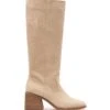Quinn Tall Boot Cashew Suede 2 Quinn Tall Boot Cashew Suede -THERAPY SHOES QUINN CASHEWMICROSUEDE SIDE