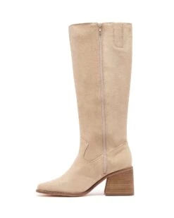 Quinn Tall Boot Cashew Suede 9 Quinn Tall Boot Cashew Suede -THERAPY SHOES QUINN CASHEWMICROSUEDE SIDE2 INTERIOR