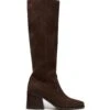 Quinn Tall Boot Chocolate Suede 1 Quinn Tall Boot Chocolate Suede -THERAPY SHOES QUINN CHOCOLATE MICROSUEDE SIDE