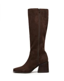 Quinn Tall Boot Chocolate Suede -THERAPY SHOES QUINN CHOCOLATE MICROSUEDE SIDE2 INTERIOR