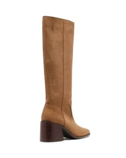 Quinn Tall Boot Toffee Suede 8 Quinn Tall Boot Toffee Suede -THERAPY SHOES QUINN TOFFEEMICROSUEDE BACKANGLE