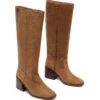 Quinn Tall Boot Toffee Suede 1 Quinn Tall Boot Toffee Suede -THERAPY SHOES QUINN TOFFEEMICROSUEDE TOEANGLE