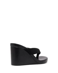 Ren Wedge Black Suede 8 Ren Wedge Black Suede -THERAPY SHOES REN BLACKMICROSUEDE BACKANGLE