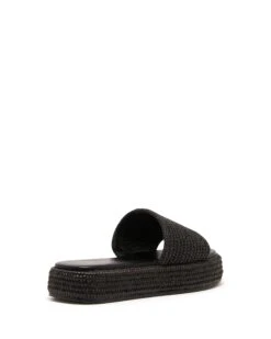 Retro Flatform Sandal Black Raffia 8 Retro Flatform Sandal Black Raffia -THERAPY SHOES RETRO BLACK RAFFIA BACK
