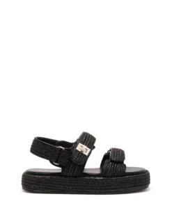 Revive Flatform Sandal Black Raffia