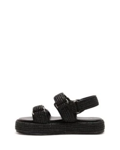 Revive Flatform Sandal Black Raffia -THERAPY SHOES REVIVE BLACK RAFFIA SIDE2