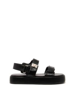 Revive Flatform Sandal Black Smooth