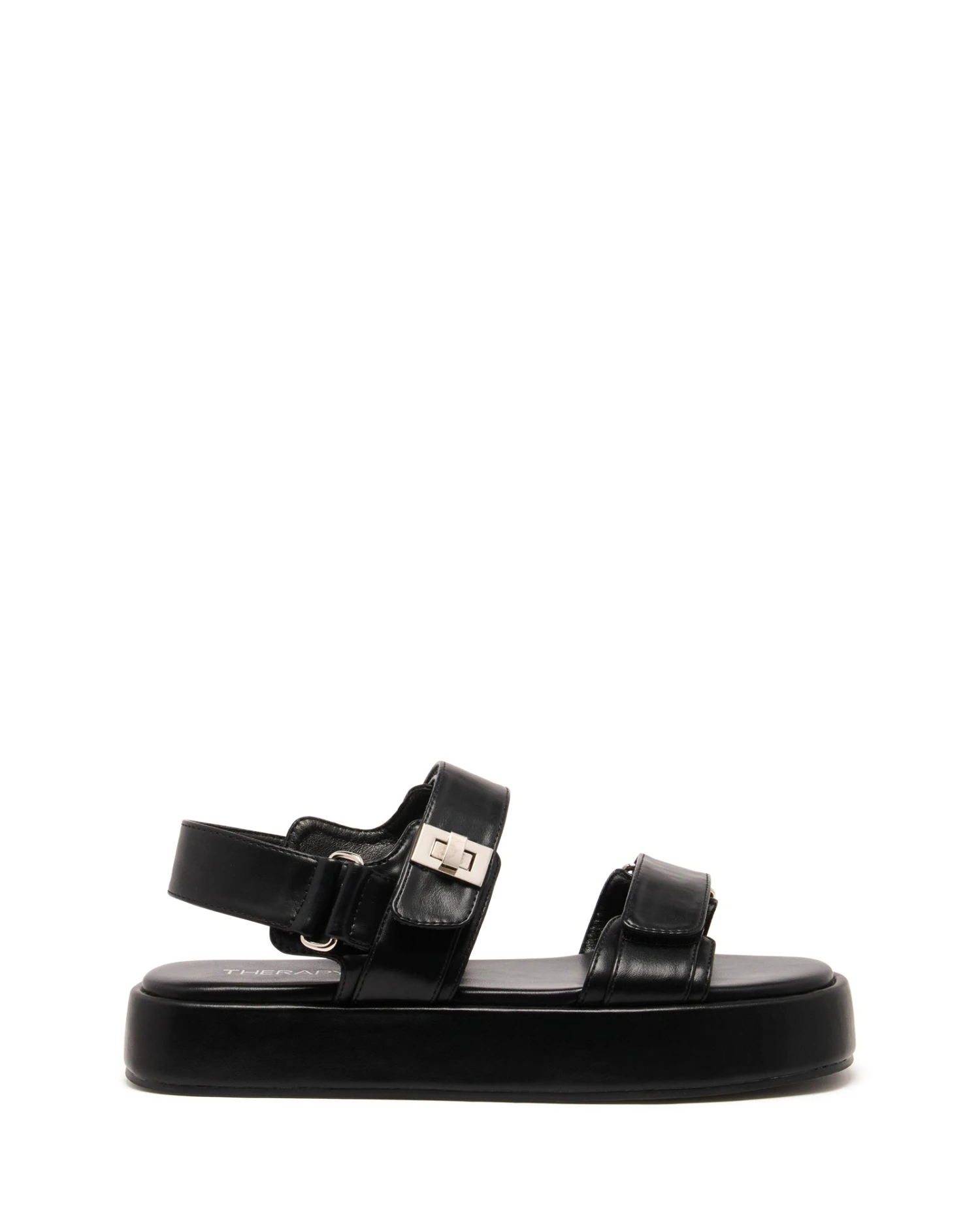 Revive Flatform Sandal Black Smooth 3 Revive Flatform Sandal Black Smooth