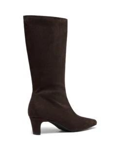 Rhome Tall Boot Chocolate Suede -THERAPY SHOES RHOME CHOCOLATEMICROSUEDE BACKANGLE