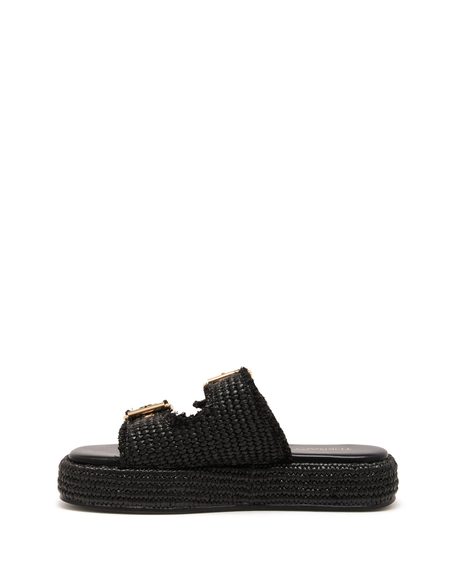 Rustic Flatform Sandal Black Raffia 4 Rustic Flatform Sandal Black Raffia - Image 2