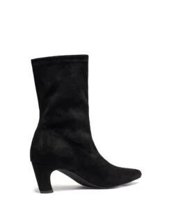 Sacha Ankle Boot Black Microfibre 8 Sacha Ankle Boot Black Microfibre -THERAPY SHOES SACHA BLACKSTRETCHMICROFIBRE BACKANGLE