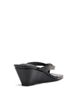 Slant Wedge Black -THERAPY SHOES SLANT BLACKPU BACKANGLE