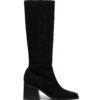Quinn Tall Boot Black Suede -THERAPY SHOES SOLE21281 BLACK MICROSUEDE SIDE