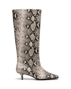Spicy Tall Boot Black/White Snake
