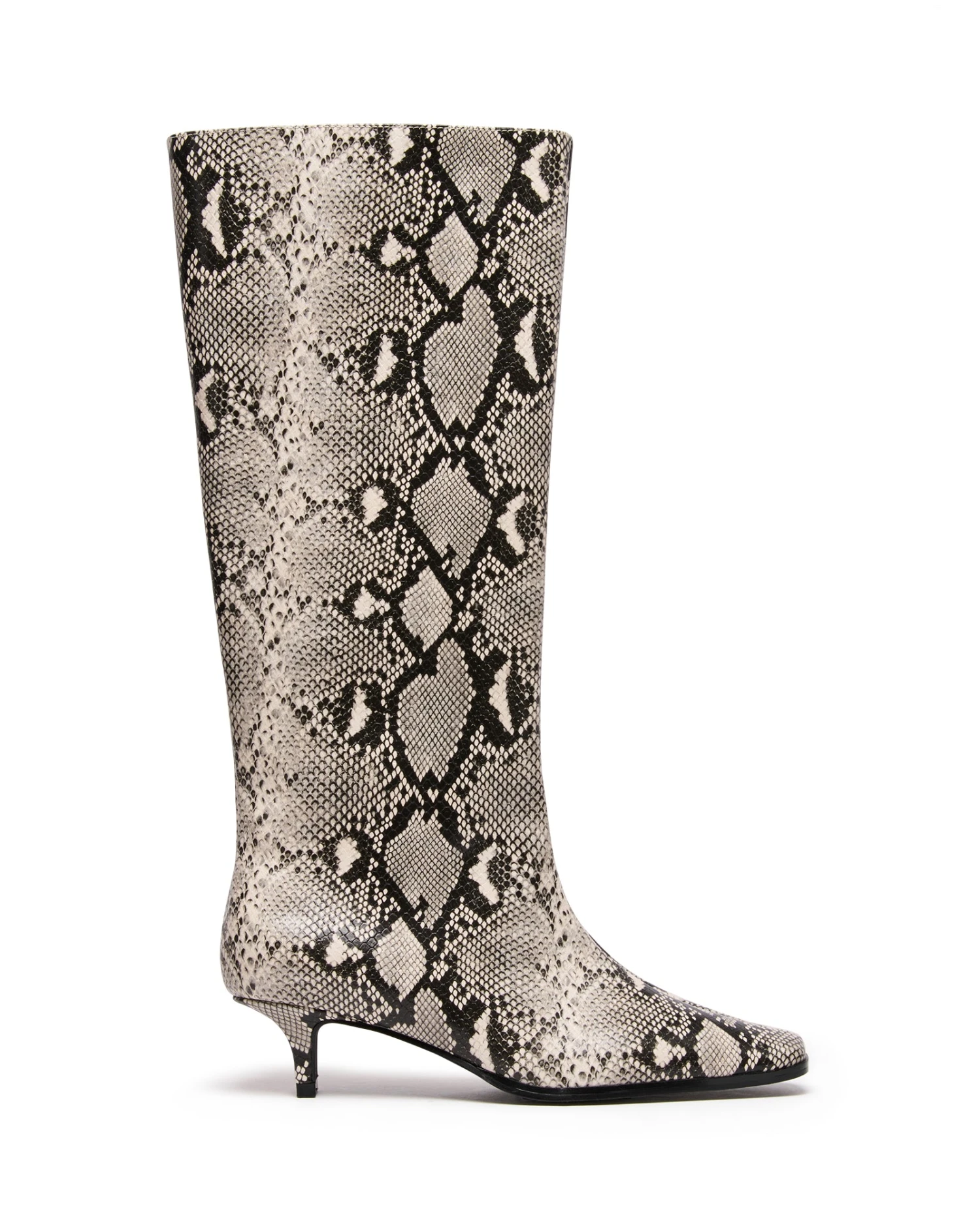 Spicy Tall Boot Black/White Snake 3 Spicy Tall Boot Black/White Snake