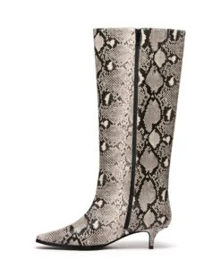 Spicy Tall Boot Black/White Snake 9 Spicy Tall Boot Black/White Snake -THERAPY SHOES SPICY BLACK WHITE SNAKE PU SIDE2 INTERIOR