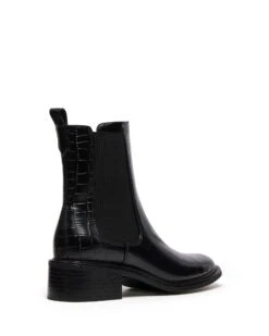 Stable Ankle Boot Black Croc 8 Stable Ankle Boot Black Croc -THERAPY SHOES STABLE BLACK CROC PU BACK ANGLE
