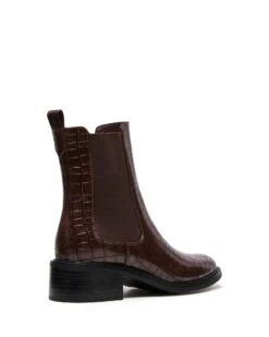 Stable Ankle Boot Chocolate Croc 8 Stable Ankle Boot Chocolate Croc -THERAPY SHOES STABLE CHOCOLATE CROC PU BACK ANGLE