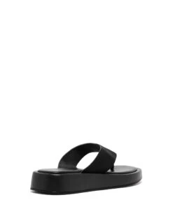 Veda Thong Sandal Black Suede -THERAPY SHOES VEDA BLACK BACKANGLE